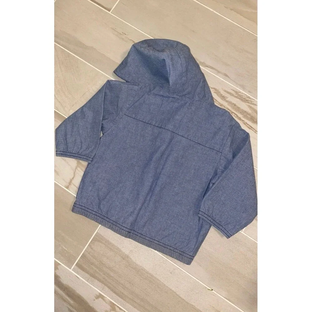 NEW Vintage Baby Gap Boys Chambray Hoodie Jacket & Striped Pants 18-24 Months